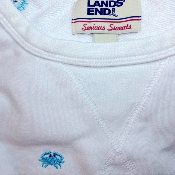 LANDSEND Wms Serious Sweats French Terry Collared Pullover SWEATSHIRT - Picture 3 of 3